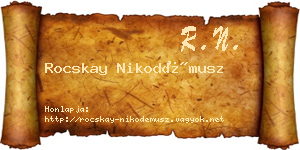 Rocskay Nikodémusz névjegykártya